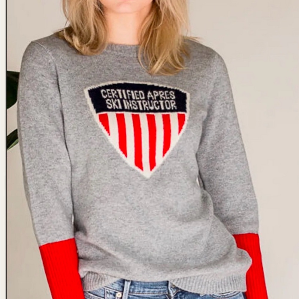 Never A Wallflower Apres Ski Instructor 100% Cashmere Sweater